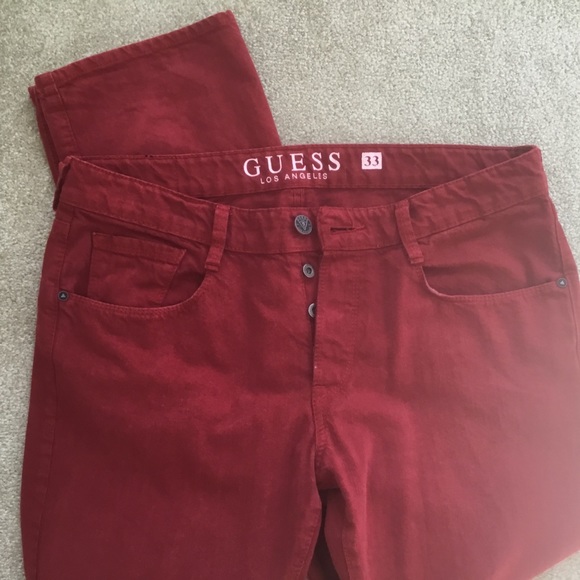 Guess | Men’s jeans, size 33, straight cut, red, 100% cotton. Great cond… - Picture 2 of 5
